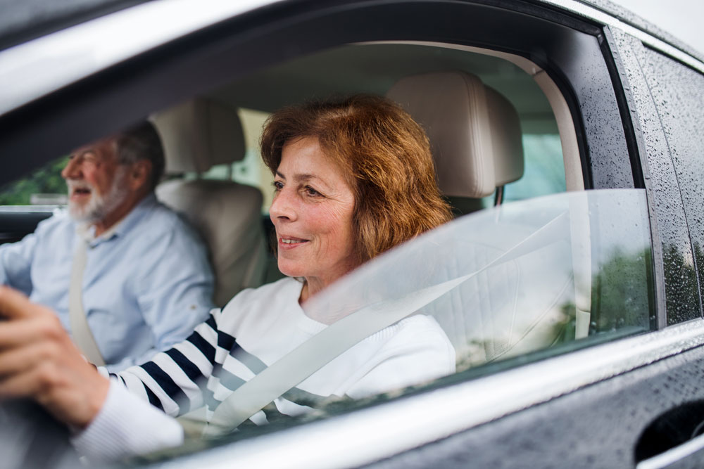 woman driving with clear vision